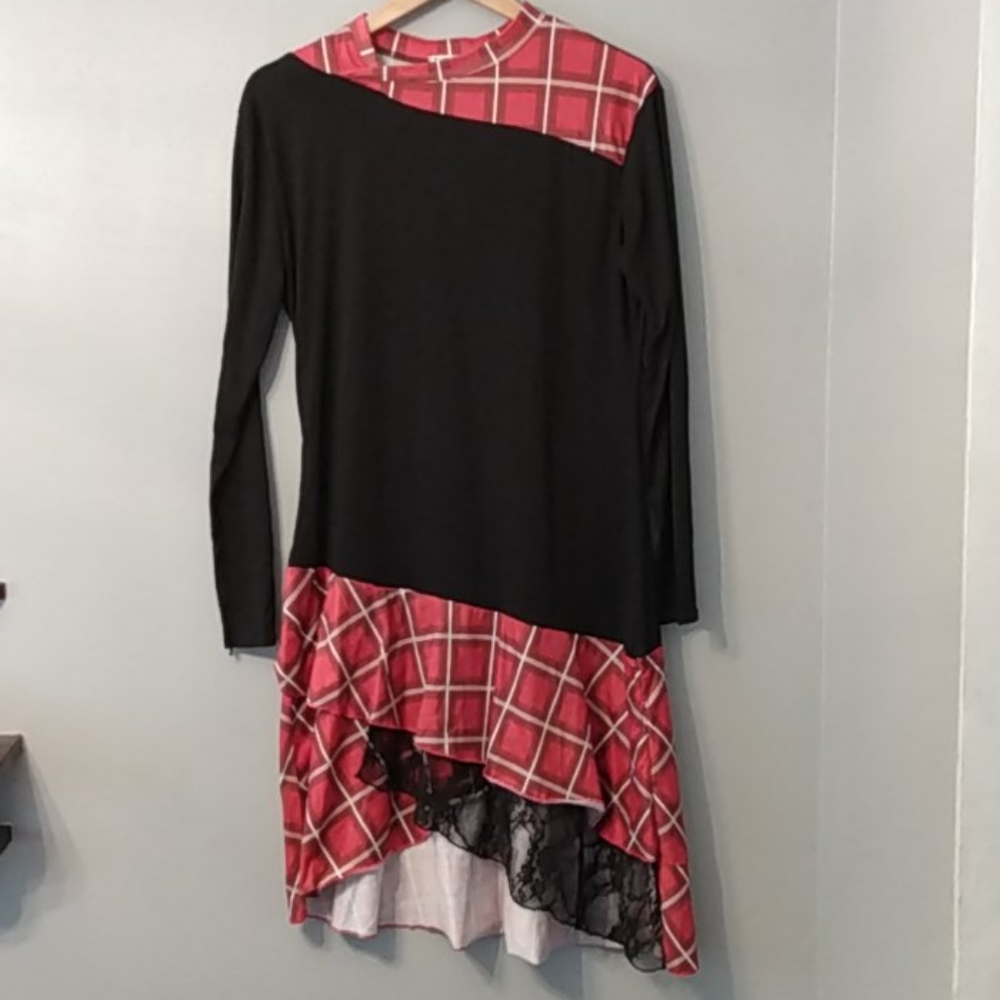 Respi Ronics Black, Plaid and Lace Goth Punk Dress